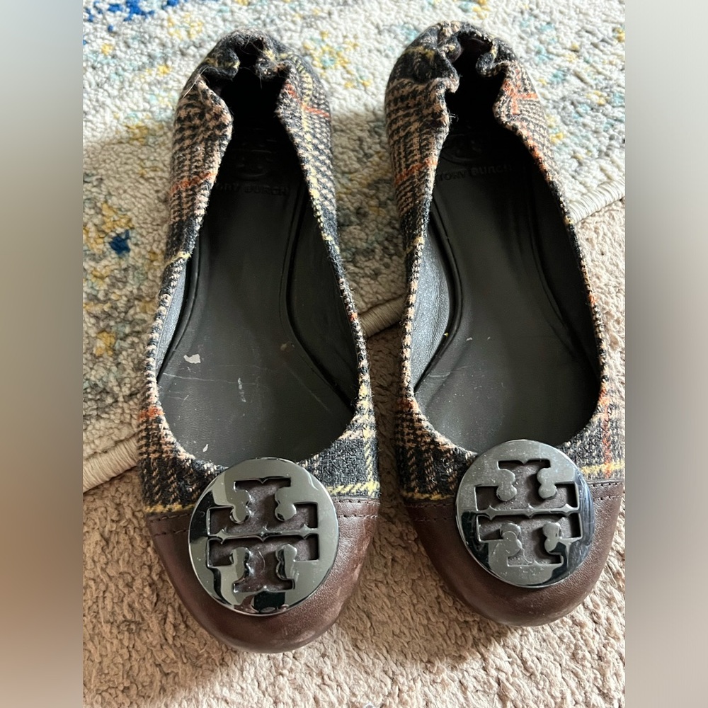 Tory Burch Plaid Flats